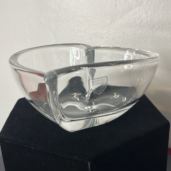 Orrefors Crystal Glass Vintage Heart Trinket Jewelry Dish Bowl - Picture 2 of 7